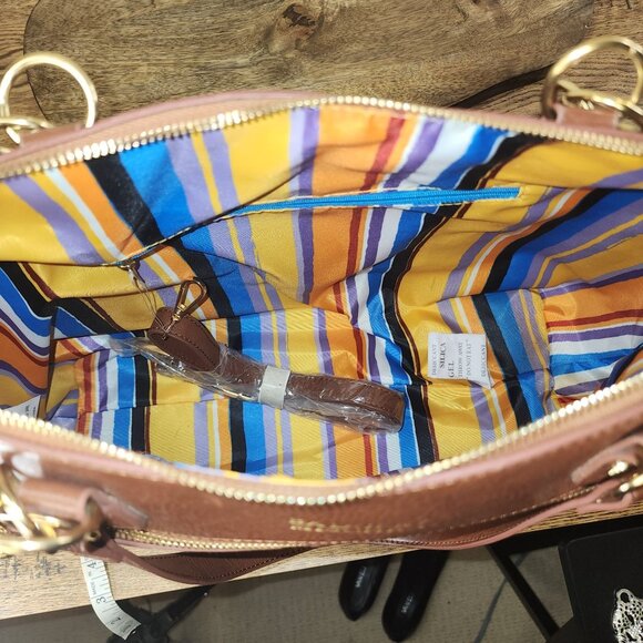 Badgley Mischka Monogram Leather Tote Bag With Gold Hardware - Picture 10 of 10